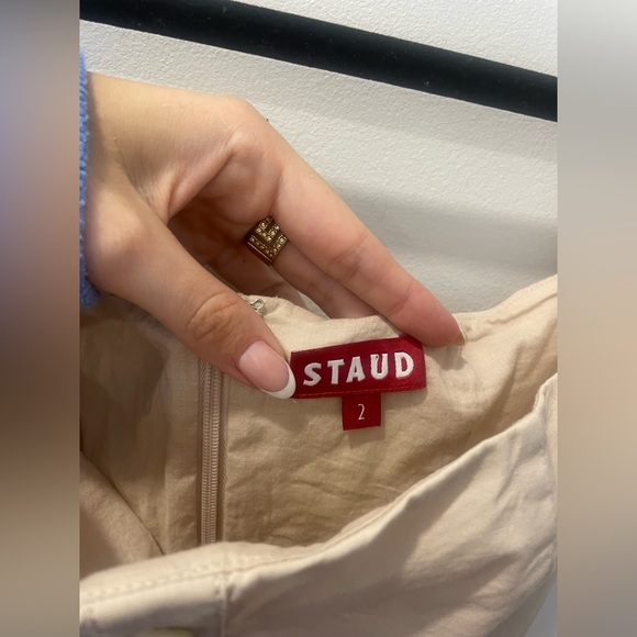 STAUD Beige Elio Off The Shoulder Mini Dress - Picture 5 of 6